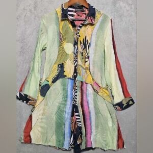 Dor Dor Couture Artful Layered Blouse Top Duster Art to Wear L